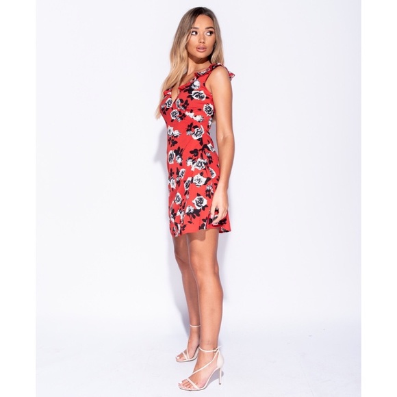 Roses only red floral mini dress - Picture 2 of 5